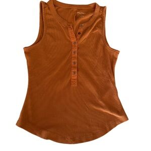 Pilcro Women's Burnt Orange Buttoned Tank Top